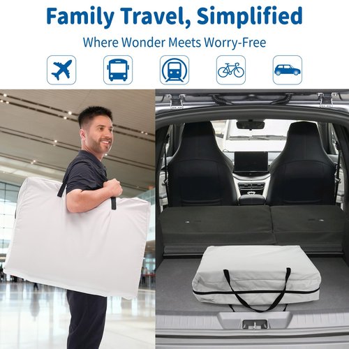 Portable Travel Crib for Baby & Toddler, Gentle Monster Lightweight 2 in 1 Baby Travel Pack and Play Bassinet with Mattress and Sunshade, Foldable Travel Crib Mini Playpen Playard for Indoor Outdoor
