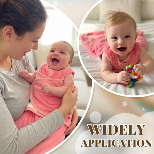 Mindsoft Furry Newborn Swaddle Sleep Bag for 0-3 Months Winter Warm Plush Baby Sleeping Bag Tog 2.5 Golden Mink Wearable Blanket with Adjustable Wrap for Infant Baby Shower New Parents Gift, Pink