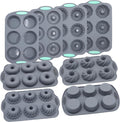 Tongjude Silicone Donut Pans - 8-Piece Nonstick Baking Set | Heat Resistant & Dishwasher Safe, Grey