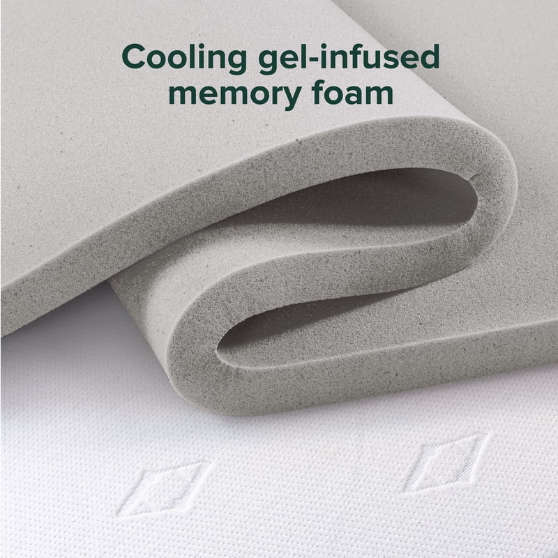 Allswell 3-Inch Memory Foam Mattress Topper Twin - Gel-Infused Support & Comfort