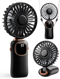 coldSky Portable Handheld Fan - 3-in-1 Multifunctional Travel Fan with 4000mAh Battery | Black