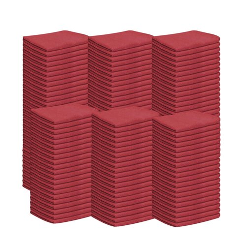 REED & PICK Cotton Shop Towels Red – (Pack of 150) Size 14x14 Inches Cleaning Rags – Absorbent Shop Rags and Multipurpose Cleaning Towels for Automobiles, Industries, Garage and Homes