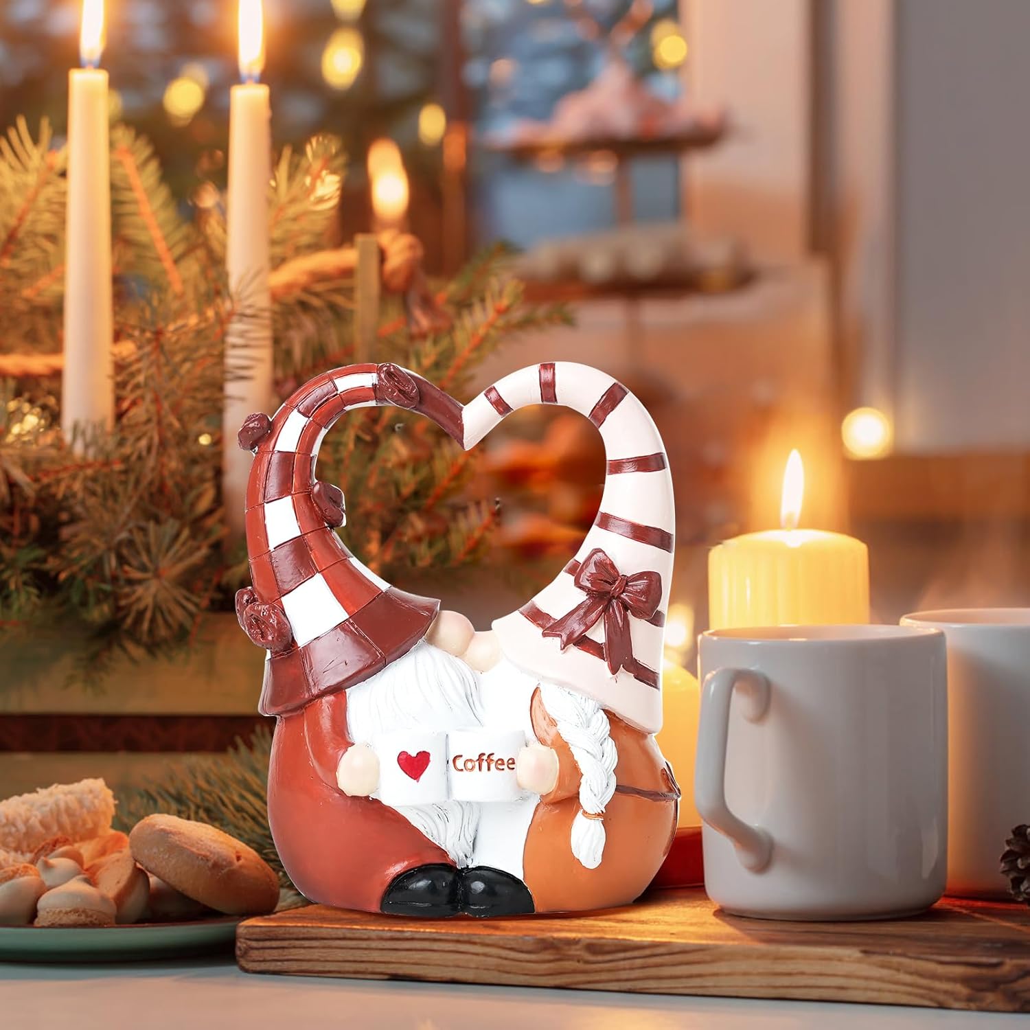 Skiennix Coffee Gnomes Decor - Charming Gnome Figurines for Your Coffee Bar Accessories