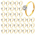 QfwdfcTrenz 72 Pcs Gold Bridal Shower Diamond Rings, Fake Bridal Shower Game Rings Adjustable Engagement Ring for Wedding Table Decorations, Party Favors, and Cupcake Toppers