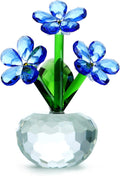 QFkris Crystal Flower Figurines - Forget-Me-Not Blue Flowers | Elegant Table Decor & Souvenir Gift
