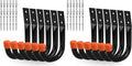 HORUSDY Heavy Duty Metal Wall Hooks - 12-Pack for Garage Storage & Organization | Black J Hooks