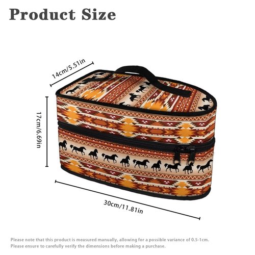 Rchsmod Aztec Tribal Print Steam Iron Case Horse Geometric Design Handheld Garment Steamer Case Portable Iron Storage Holder Lightweight Travel Bag Iron Accessories, Case Only