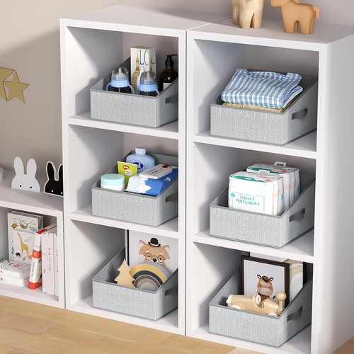 DIMJ Closet Storage Bins - Collapsible Fabric Baskets for Organizing Shelves | Trapezoid Design for Toys, Books, and More