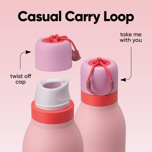 Owala FreeSip Twist Insulated Stainless Steel Water Bottle with Straw for Sports and Travel, BPA-Free, 24-oz, Angel Food Cake
