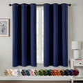 MIULEE Navy Blue Blackout Curtains - Thermal Insulated Room Darkening Drapes | 63 Inch Long, 2 Panels