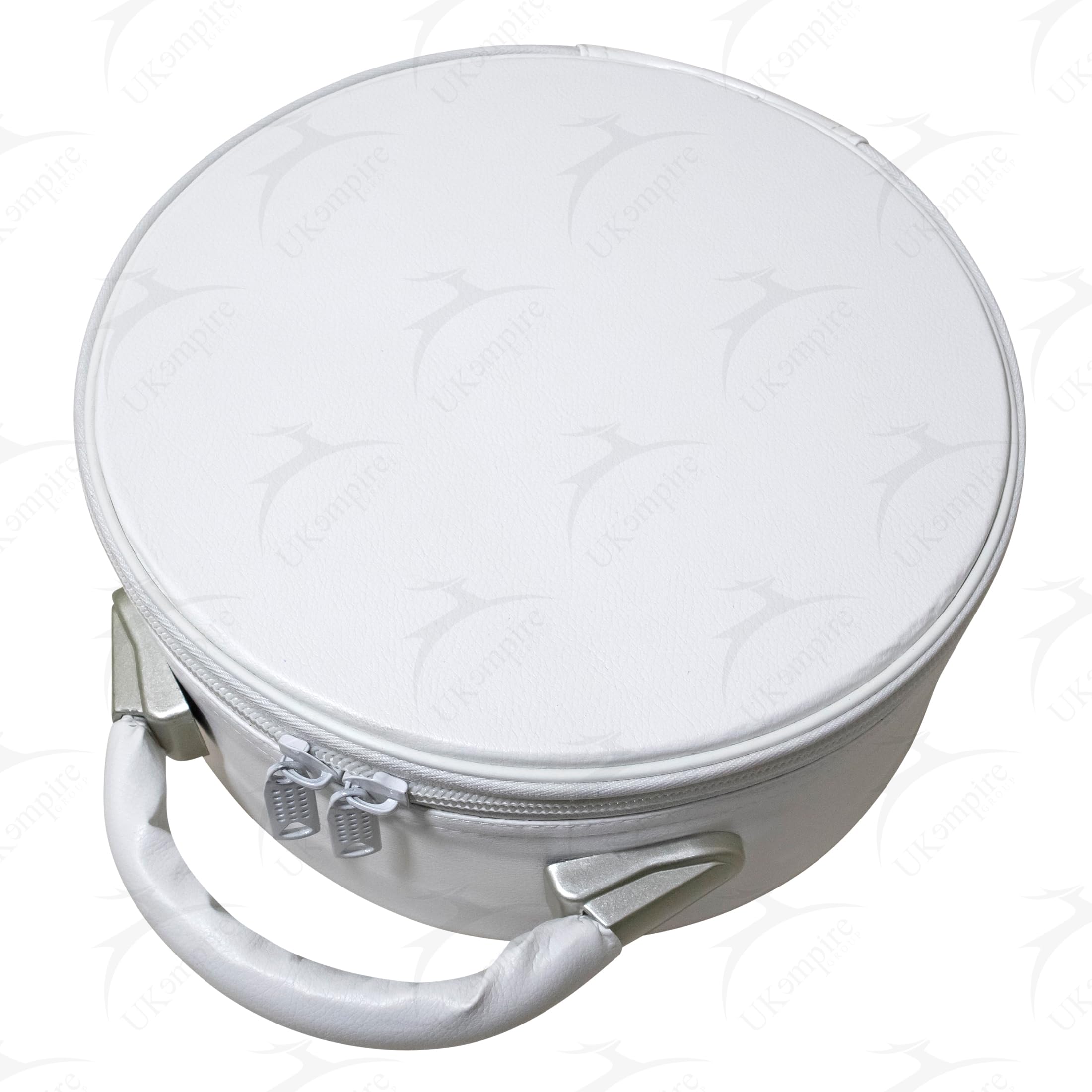 UK EMPIRE GROUP Premium Masonic Crown Cap Case Leather – Freemason Hat Storage Carrying Box, Blue (Plain) White (Plain)