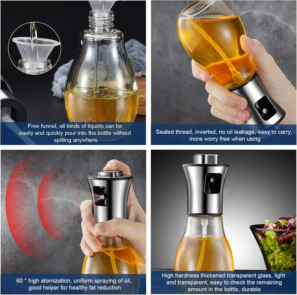 Skiennix Oil Sprayer - 200ML Fine Mist Cooking Dispenser for Olive, Avocado & Canola Oils | Essential Kitchen Gadget