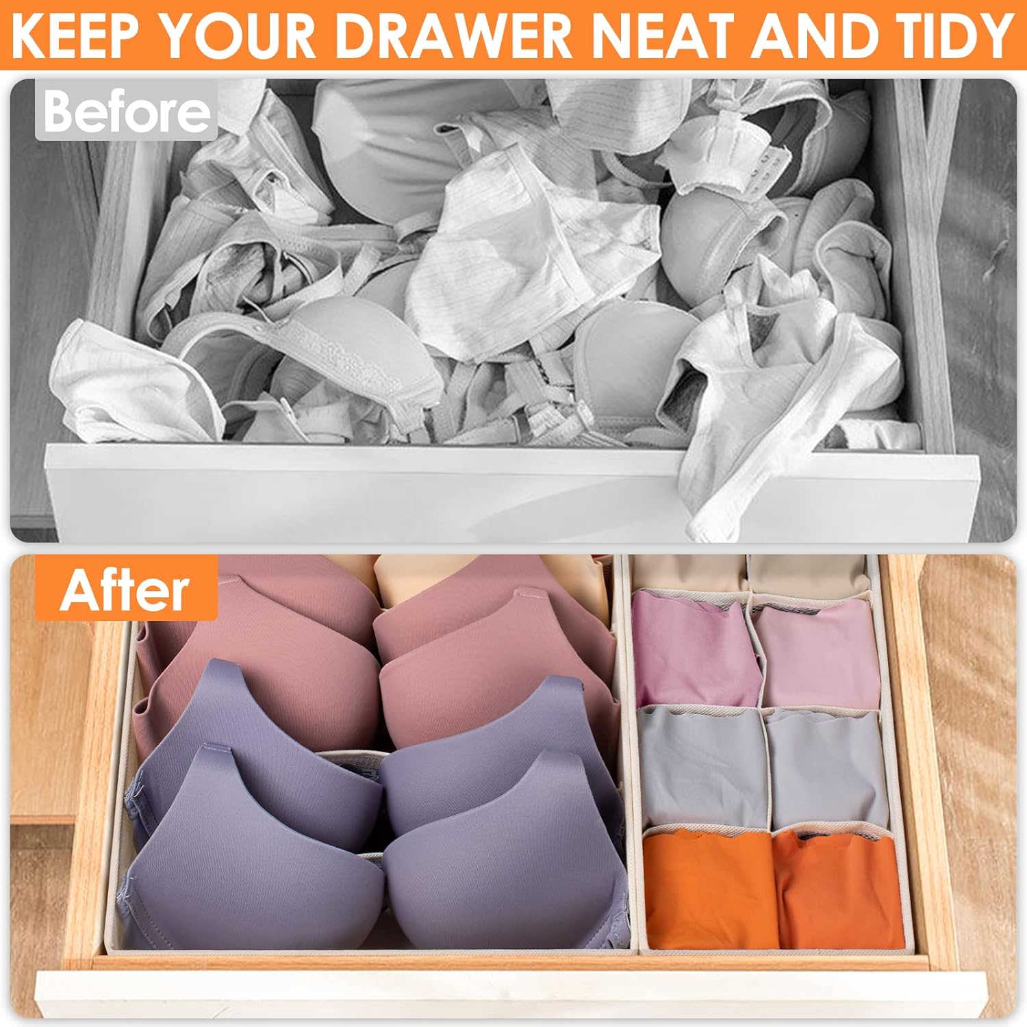 Skiennix 12-Pack Baby Clothes Organizer - Foldable Fabric Storage Bins for Nursery | 116 Cells for Clothing & Accessories