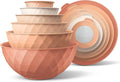 COOK WITH COLOR Mixing Bowls Set - 12-Piece Microwave Safe Nesting Bowls with Lids, Orange Diamond