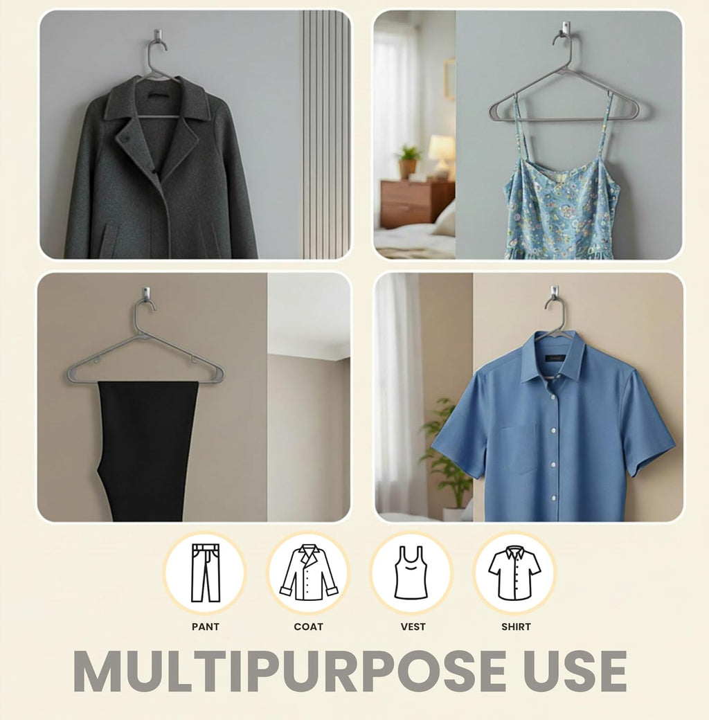 Utopia Home Plastic Hangers 20 Pack - Durable Space-Saving Closet Organizers - Ideal for Shirts, Pants, Skirts & Coats (Grey)