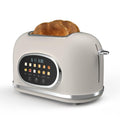 Rae Dunn Retro Digital Electric Toaster, 2 Slice Stainless Steel Toaster With Touchscreen, Countdown Timer, 6 Shade Settings, Wide Slots, High Lift Lever, Bagel, Defrost & Reheat, Digital Cream