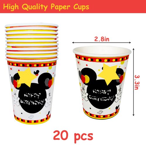 117 Pcs Red Cartoon 1st Birthday Party Decorations - Boy One Plates Napkins Cups Tablecloths Banner for Baby Shower Boys 1st Birthday Party Decorations Supplies - 20 Guests