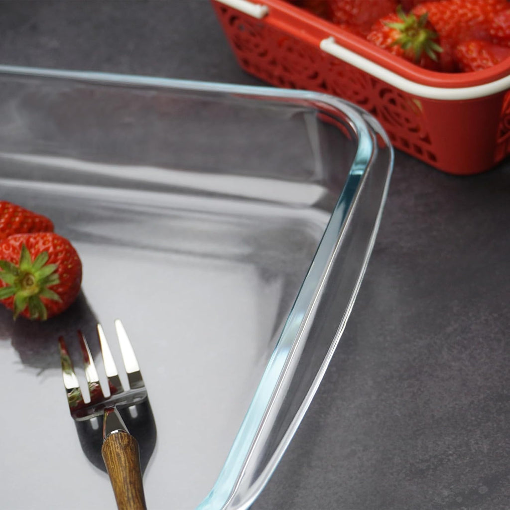 Regine Switzerland 8x8 Inch Square Glass Baking Dish - 1.6QT Oven Safe Baking Pan