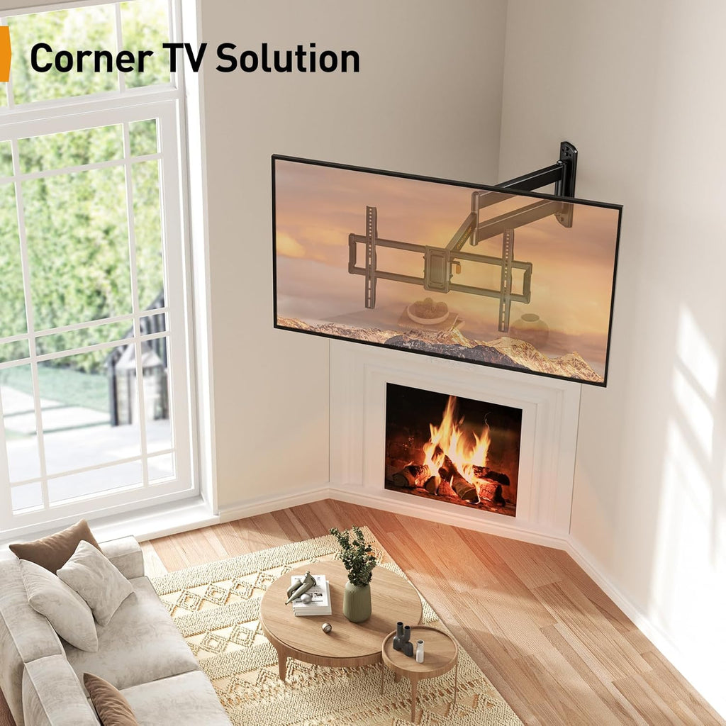 Perlegear Corner TV Wall Mount - Full Motion Bracket for 37-75 Inch TVs | 32.37” Extension & 100 lbs Capacity