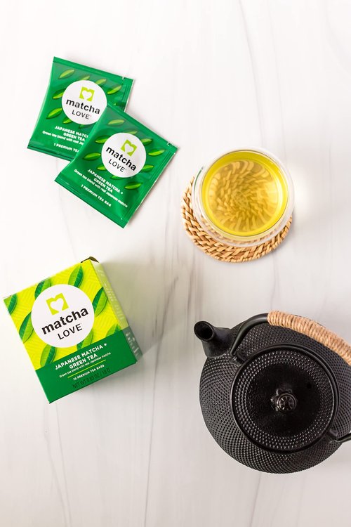 Matcha Love Japanese Matcha + Green Tea, 10 Premium Tea Bags (Pack of 6)