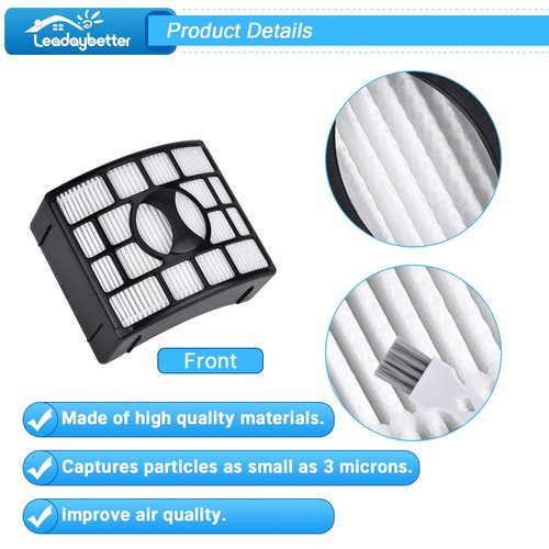 Leadaybetter Filter Replacement for Shark Rotator DuoClean Lift-Away ZD550 NV600 NV601 NV602 NV611 NV770 NV771 NV772 UV700 ZU701 Zero-M Speed Upright Vacuum, Part # XFF600 & XHF600