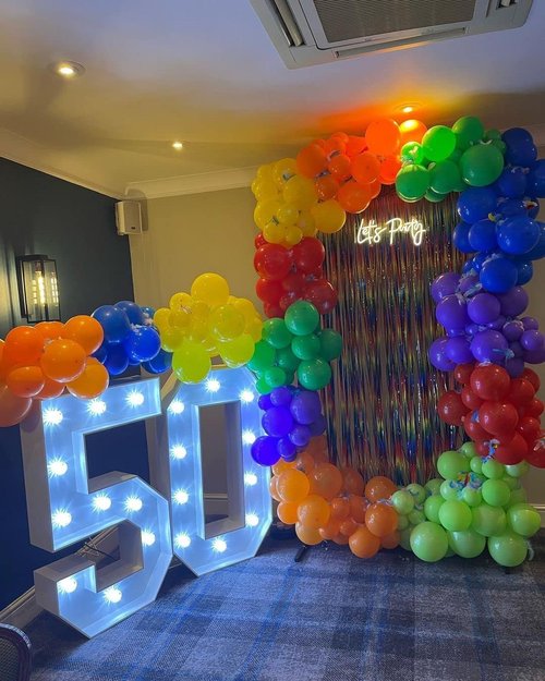 KBZVNAF Rainbow Balloons - 50 Pack 12-Inch Assorted Latex Balloons for Weddings & Parties