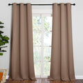 NICETOWN Light Reducing Grommet Curtains - Soft Triple Woven Drapes for Living Room (2 Panels, W42 x L95, Cappuccino)