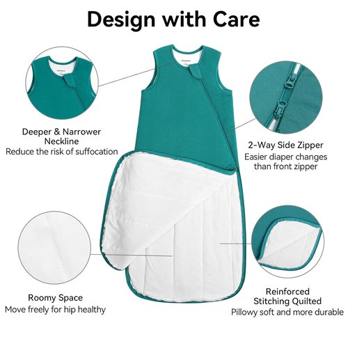 BubblePanda Modal Sleep Sack - Super Soft 2-Way Zipper Baby Blanket for 6-12 Months, 1.0 Tog