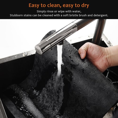 Uolr Vinyl Placemats Set of 8 Faux Leather 100% Waterproof Wipeable Washable Place Mats Heat Resistant Easy Clean Non-Slip Table Mats for Indoor Outdoor. (8,Black)