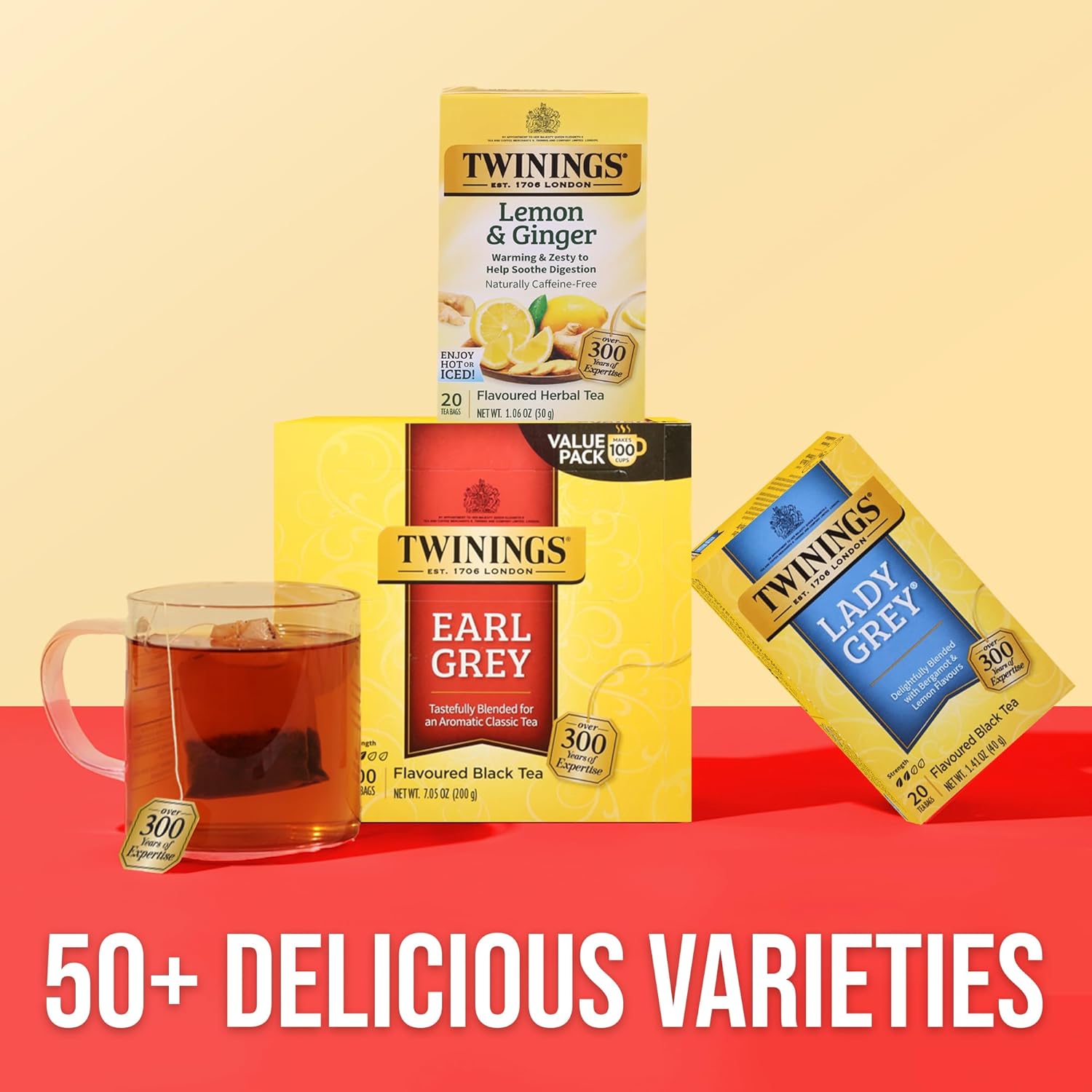 Twinings Earl Grey Black Tea - Individually Wrapped Bags with Citrus & Bergamot Flavor | 100 Count