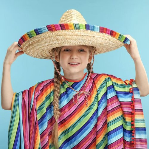 GiftExpress Straw Sombrero Hat 19" Wide, Adult Unisex Mexican-Style Fiesta Hat with Serape Band & Adjustable Chin Strap for Cinco de Mayo, Halloween & Party Costumes