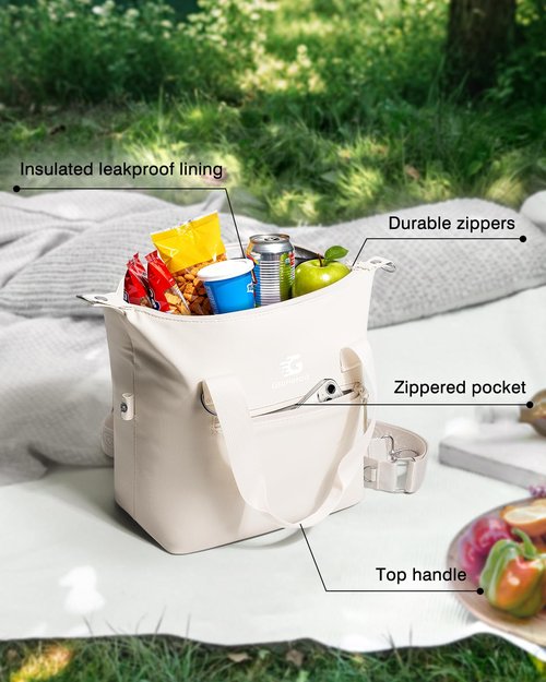 GLORIEROO Pastel Lunch Box Women | Insulated Waterproof Leakproof Lunch Bag Cooler | Adjustable Strap | BPA-Free