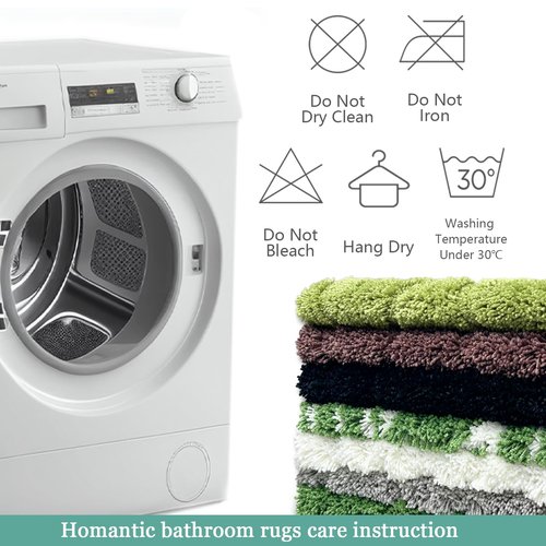 Homantic Bathroom Rugs Sets 2 Piece, Green Natural Scenery Bath Mat, Absorbent Bath Mats for Floor Set of 2, Green Bathroom Rug Set Bath Rug Moss Décor 18x26 + 20x32
