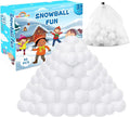 Skiennix 50 Pcs Fake Snowballs Set - Soft Artificial Snow Balls with Drawstring Bag for Indoor/Outdoor Fun