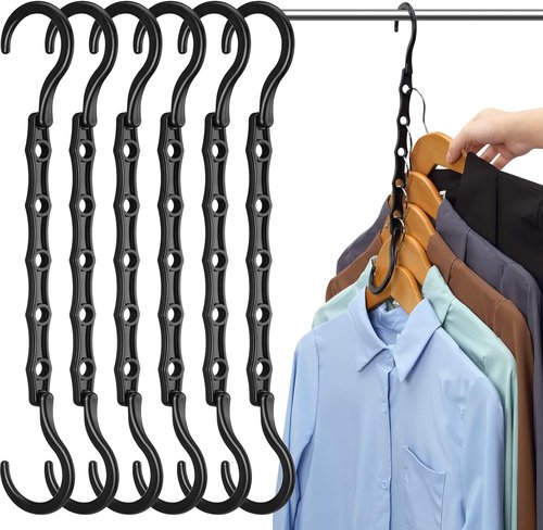 AMKUFO Closet Organizers - 12 Pack Space-Saving Hangers for Efficient Dorm Room Storage | Perfect for Small Apartments
