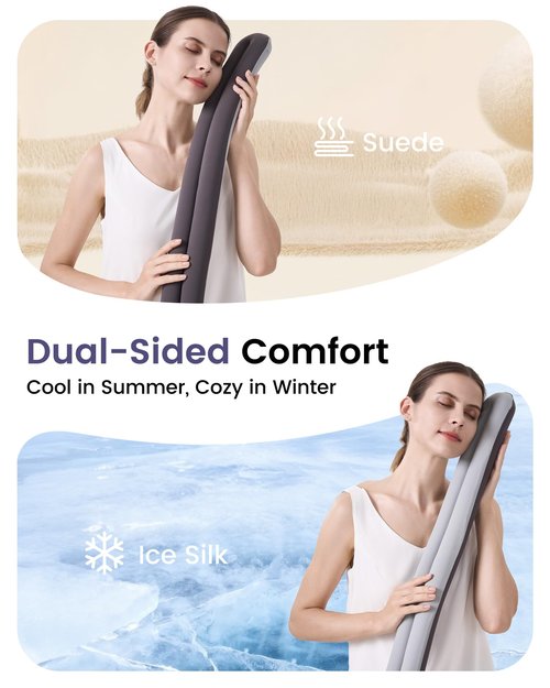 KPNEOL Travel Pillow, Neck Pillow – Ergonomic Memory Foam Pillow for Airplane, Adjustable & Ultra-Lightweight with Dual-Sided Fabric for Flight, Car, and Office Use, Grey