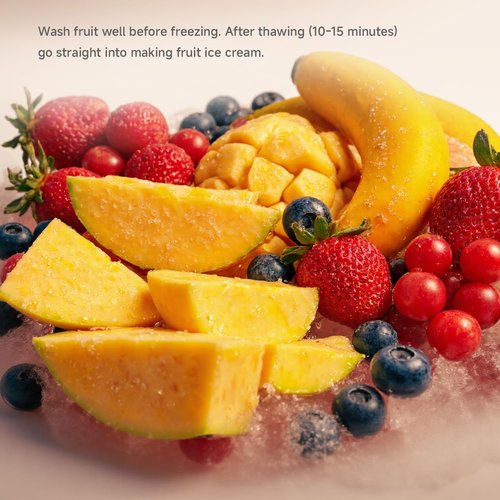 Frozen Fruit Sorbet Maker - Soft Ice Cream Maker for Healthy Vegetarian and Dairy Free Snacks, Easy to Clean (Silver Gray - Sorbet Maker)
