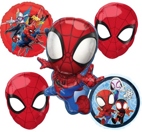 Spidey and His Amazing Friends Birthday Party Supplies 5pc Balloon Bouquet Decorations