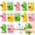 ShyLizard 24 Packs Valentine's Day Cards for Kids with Squeeze Animals Dinosaur Frog Toys, Valentines Day Gifts for Kids Sensory Fidget Toys Tongue Sticking Out, Classroom Exchange Prizes Party Favor