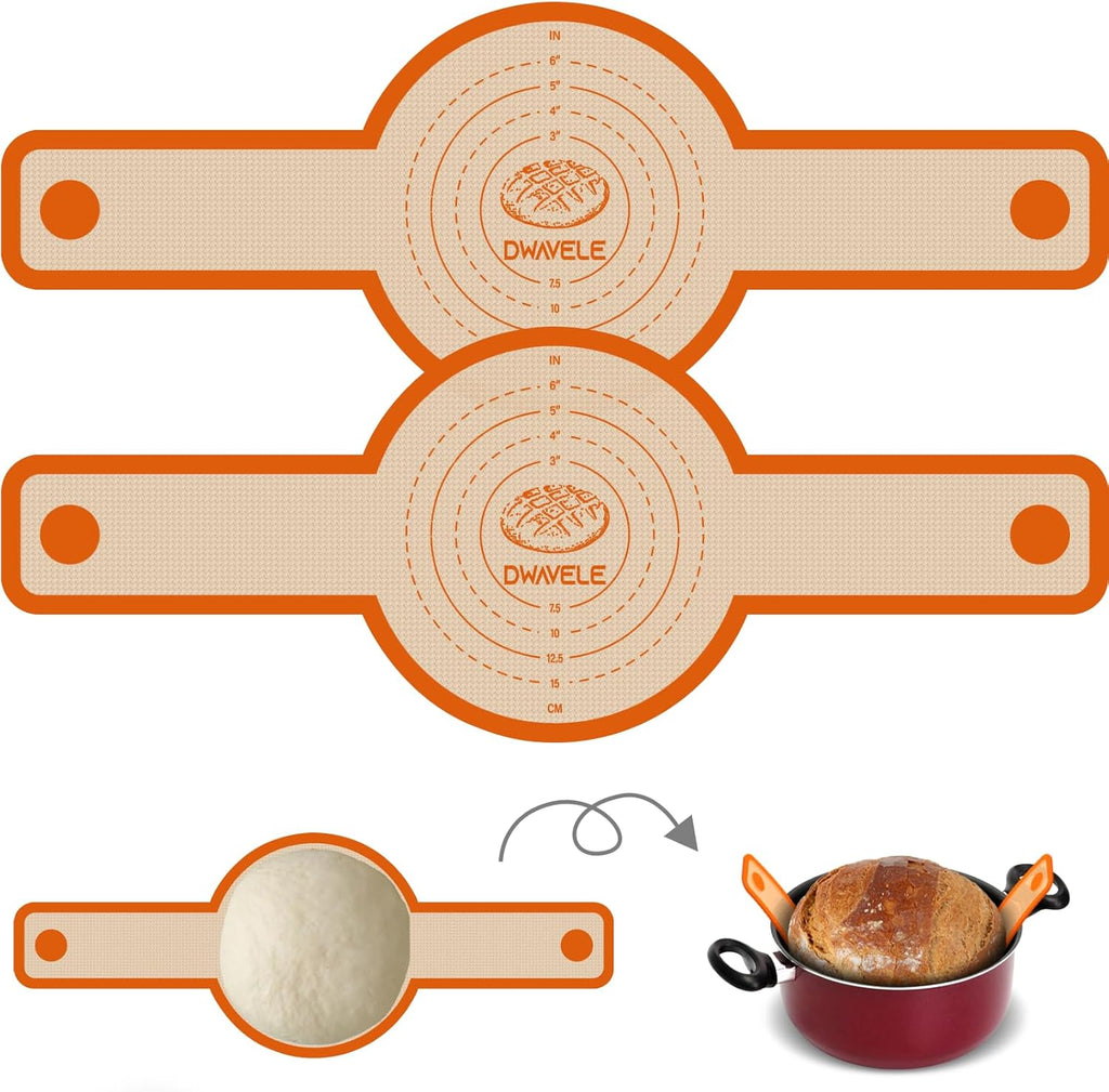 Skiennix Silicone Bread Sling - Non-Stick & Easy to Clean Baking Mat Set | 2 Reusable Sourdough Tools