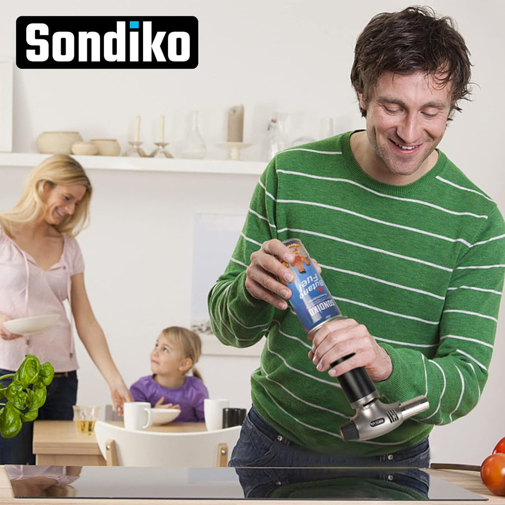 Sondiko Kitchen Torch - Versatile Cooking & Soldering Tool with Butane Included | Perfect for Men