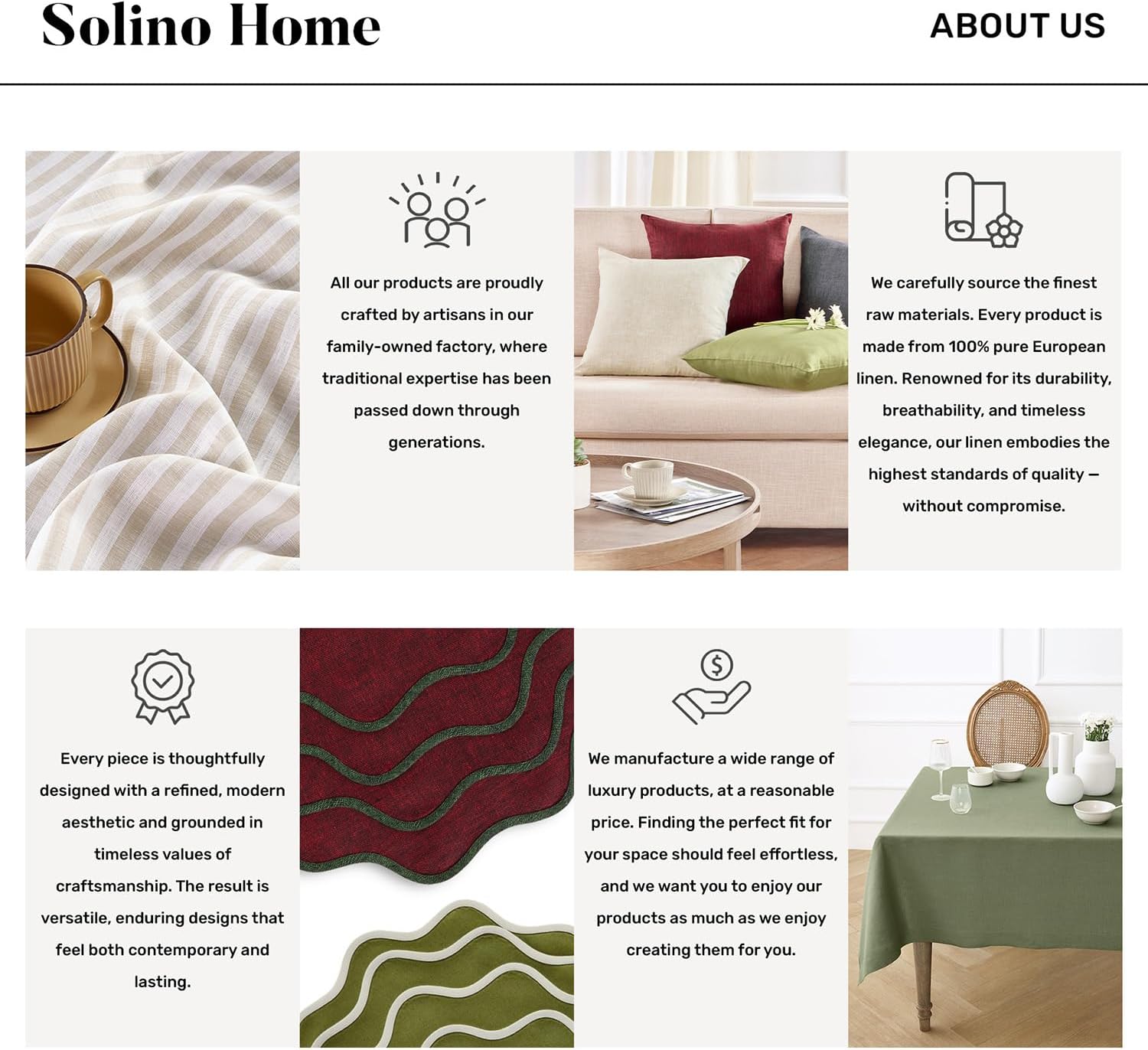 Solino Home Ivory Table Runner - 100% Pure Linen, 14 x 90 Inches for Dining & Special Occasions