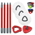 Mop Handle Mop Replace Heads and Mop Base Brush Replacement for O Cedar EasyWring 1-Tank System Include 3 Spin Mop Replacement Head, 4-Section Mop Handles, 1 Base and 1 Scrub Brush Combo