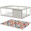 Hiaksedt Baby Playpen - Sturdy Safety Play Yard with Mat | 65 x 50 Inch for Indoor & Outdoor Use