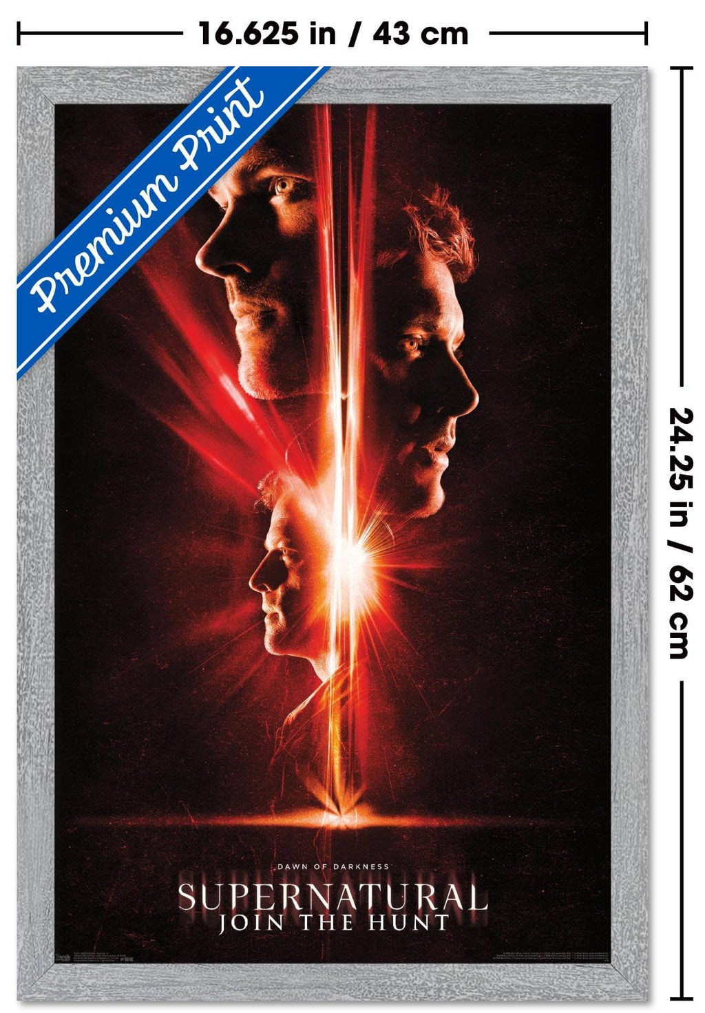 Supernatural - Season 13 Wall Poster, 22.4L" x 14.7W", Gray Framed Version