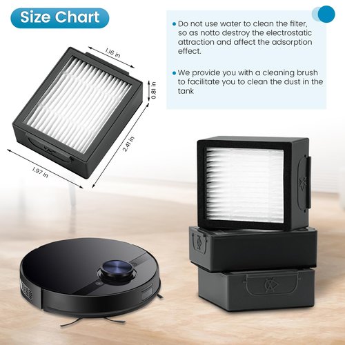 12 Pack Roomba Filters Fit for i-Robot Roomba I J E Series E5 E6 E7 i3 i3+ i4 i6 i6+ i7 i7+ i8 i8+ j7 j7+ Robot Vacuum Cleaners High-Efficiency Filter with 1 Cleaning Brush by Puxyblue