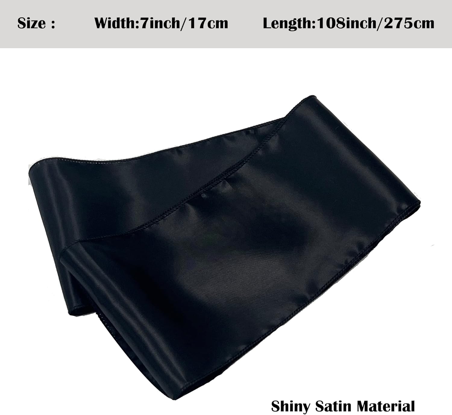 Skiennix Satin Chair Sashes - 12PCS Elegant Ribbon Ties for Weddings & Events | Black
