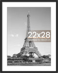 Upsimples 22x28 Poster Frame - Versatile Display for 18x24 Pictures with Mat | Black, 1 Pack