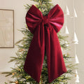 Skiennix Christmas Bows - Large 36x18 Inches Red Velvet Tree Topper - Burgundy Ribbon Decor for Indoor/Outdoor Use