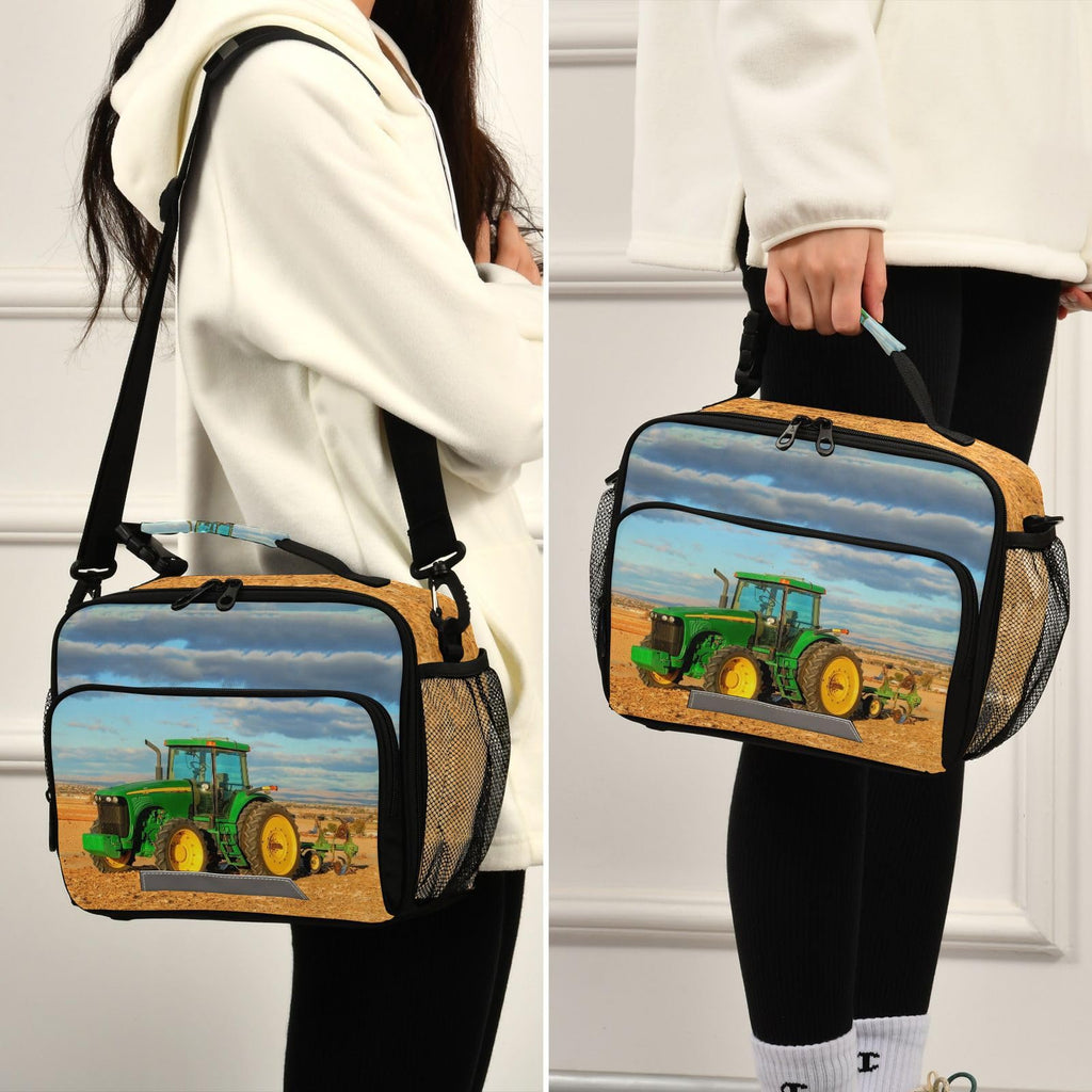 XDMXY Tractor Reusable Lunch Bags for Boys Girls, Shoulder Bag LunchBox Bags Container for School Work Picnic